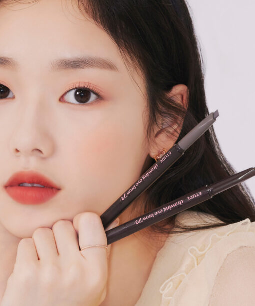 韓國 etude Drawing Eyebrow Pro 三角筆芯順滑自然雙頭眉筆連眉刷(#01-07) - 7色選擇