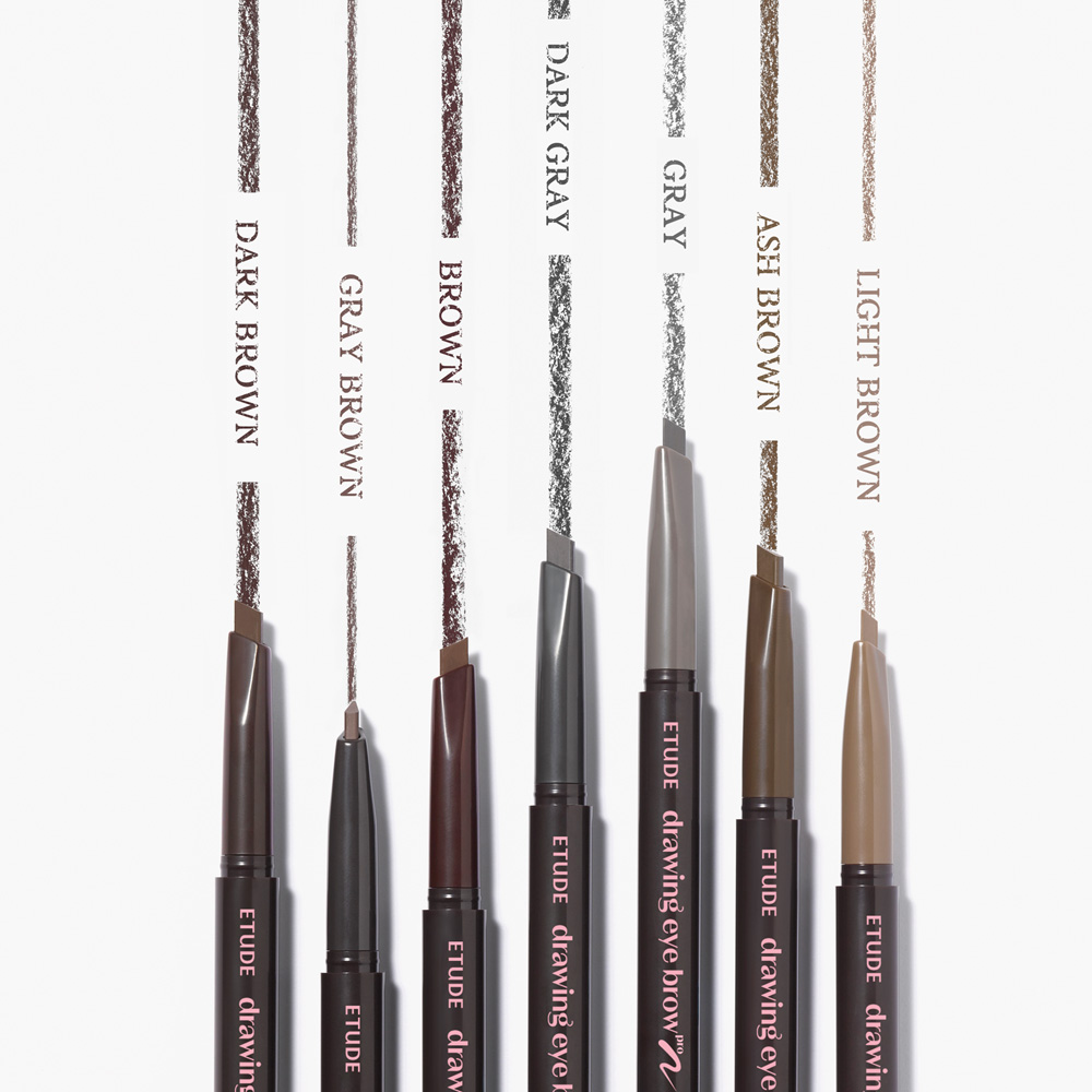 韓國 etude Drawing Eyebrow Pro 三角筆芯順滑自然雙頭眉筆連眉刷(#01-07) - 7色選擇
