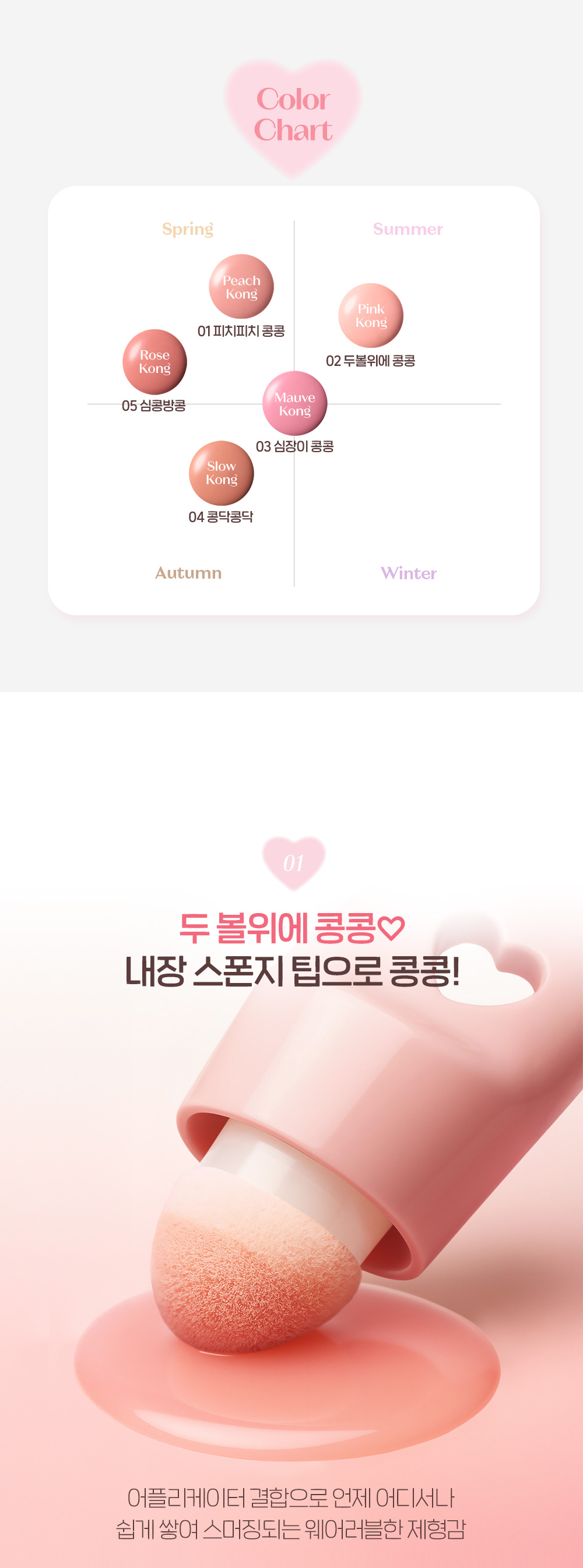 韓國 etude Kong Kong Blusher 海綿頭印章水感光澤胭脂液(#01-05) - 5色選擇