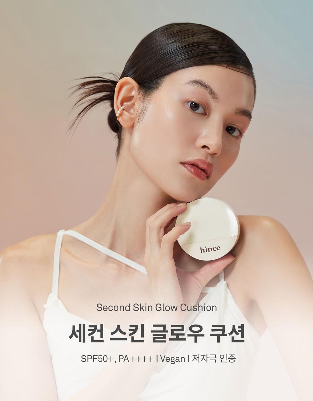 韓國 hince Second Skin Glow Cushion SPF50+ PA++++珍珠光澤輕盈半光澤墊粉底 - 4色選擇