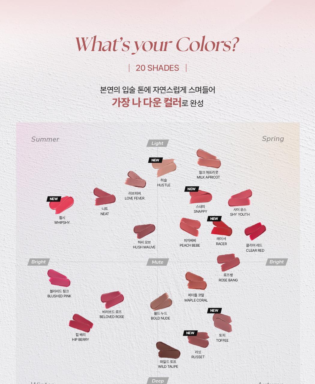 🌹Rose Bang系列～韓國 Wakemake Soft Blurring Balm Stick 軟霧唇膏棒(#01-20) - 20色選擇