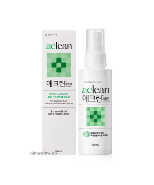 韓國藥房熱賣 還原白滑背~Aclean 2% Salicylic Acid Body Acne Treatment Spray 2%水楊酸抗痘去角質身體噴霧 - 100ml