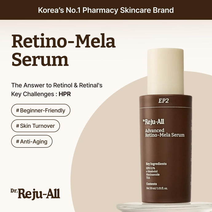 韓國藥房熱賣推介~Dr. Reju-All Advanced Retino-Mela Serum 新世代 HPR X 10% 維B3 X 傅明酸 肌膚再生淡瑕淡紋精華 - 50ml 韓國藥房熱賣推介~Dr. Reju-All Advanced Retino-Mela Serum 新世代 HPR X 10% 維B3 X 傅明酸 肌膚再生淡瑕淡紋精華 - 50ml