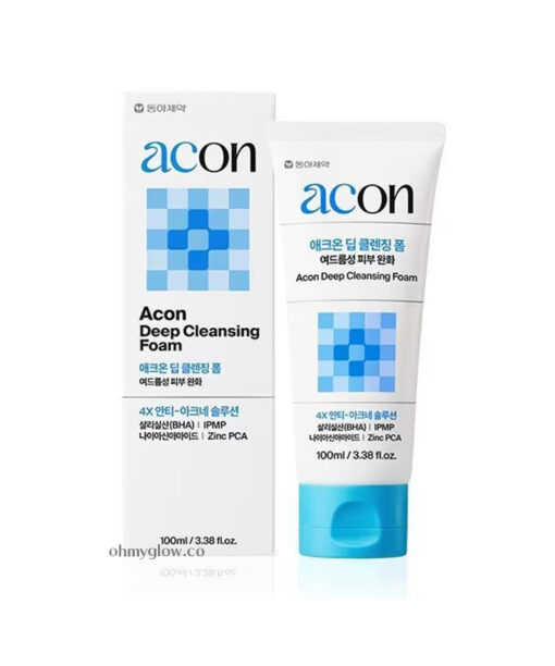 韓國藥房熱賣 針對痘痘、油肌 Acon Deep Cleansing Foam 水楊酸深清淨化粉刺抗菌抗痘潔面 - 100ml