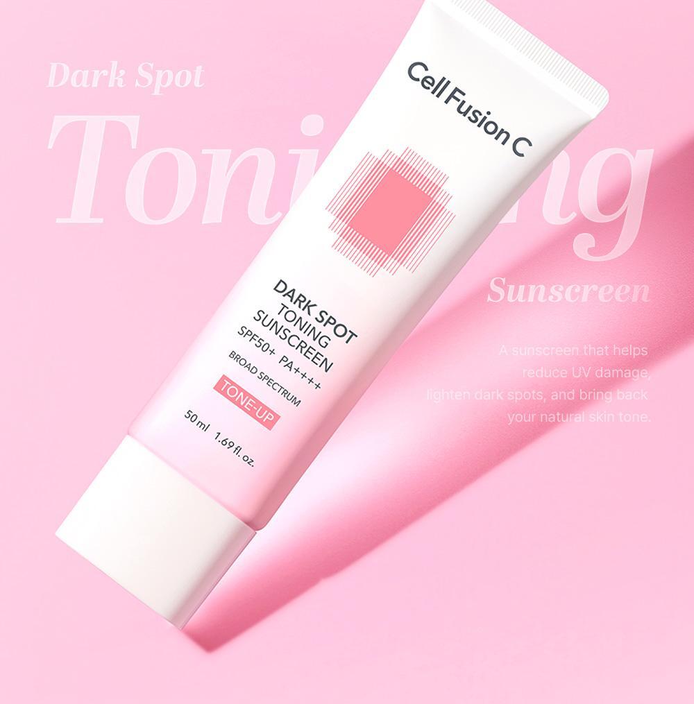 Foundation Free 無粉底感妝效~韓國Cell Fusion C Dark Spot Toning Sunscreen SPF50+ PA++++ 淡斑提亮調色水潤有色防曬乳 - 50ml