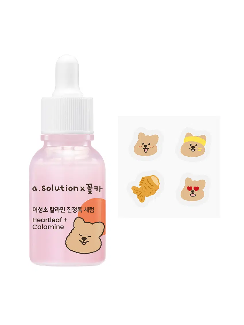 韓國꽃카限量聯名 Daiso X A Solution Heartleaf + Calamine Soothing Tox Serum 痘痘舒緩粉紅急救精華 30ml - 2種選擇