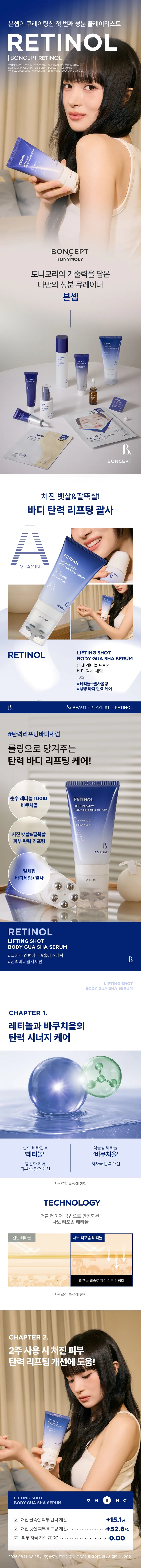 韓國 Daiso X Boncept Retinol Firming Shot Body Serum 純A醇Retinol X 補骨脂酚 一體式刮痧滾輪提拉緊緻身體精華 - 100ml