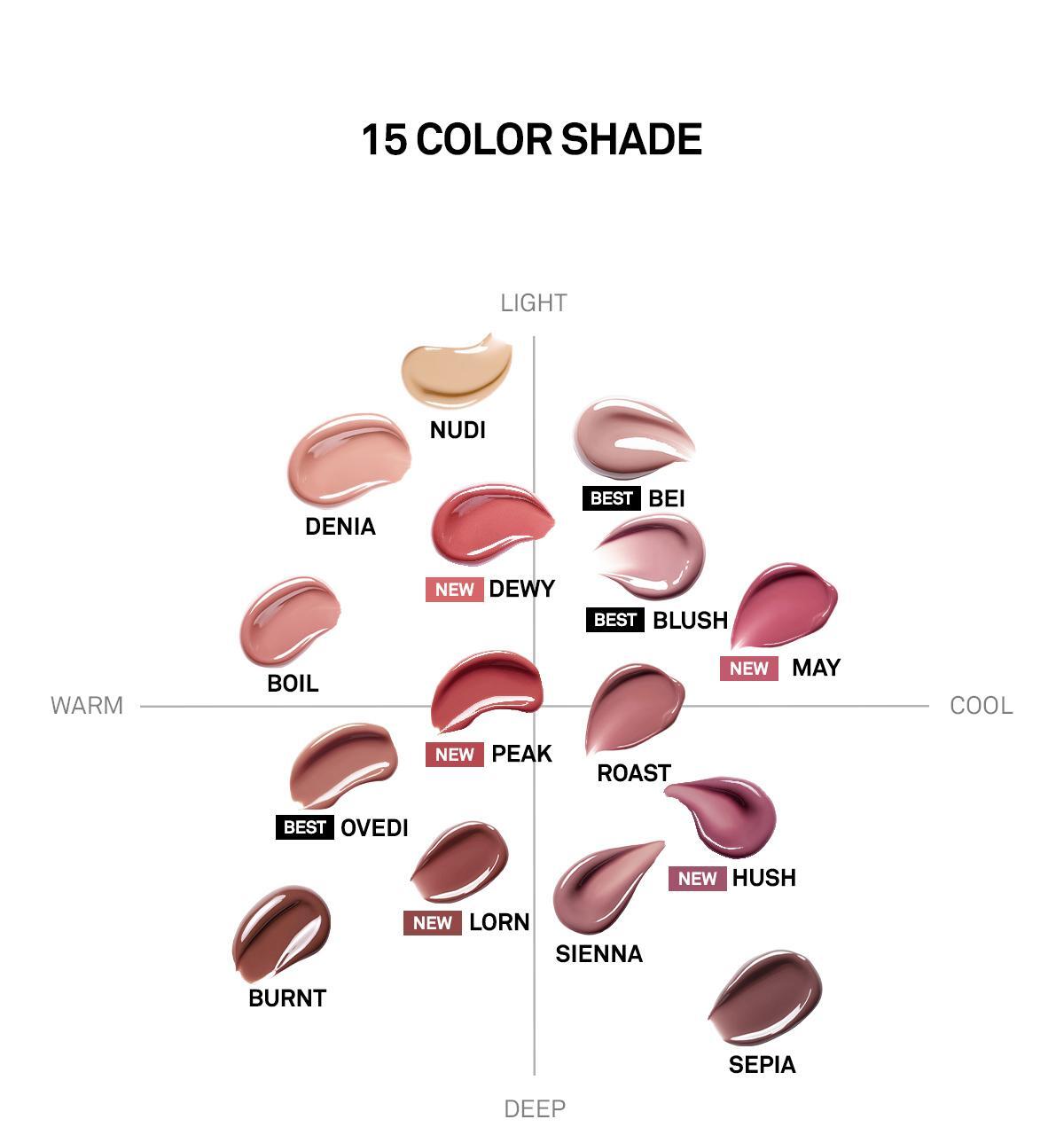 新色Rosy調系列入！4D裸色調唇～韓國Naming Over Dew Glossy Lip Tint 一塗透亮水光澤裸色唇釉 - 15色選擇