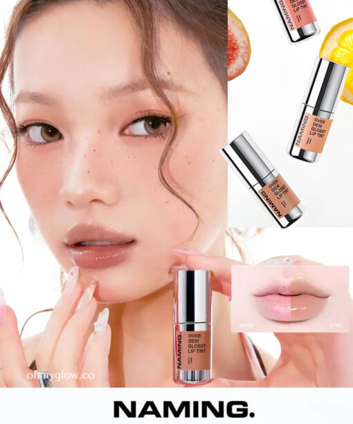 新色☀️仲夏日曬妝系列入!4D裸色調唇~韓國 Naming Over Dew Glossy Lip Tint 一塗透亮水光澤裸色唇釉 - 18色選擇