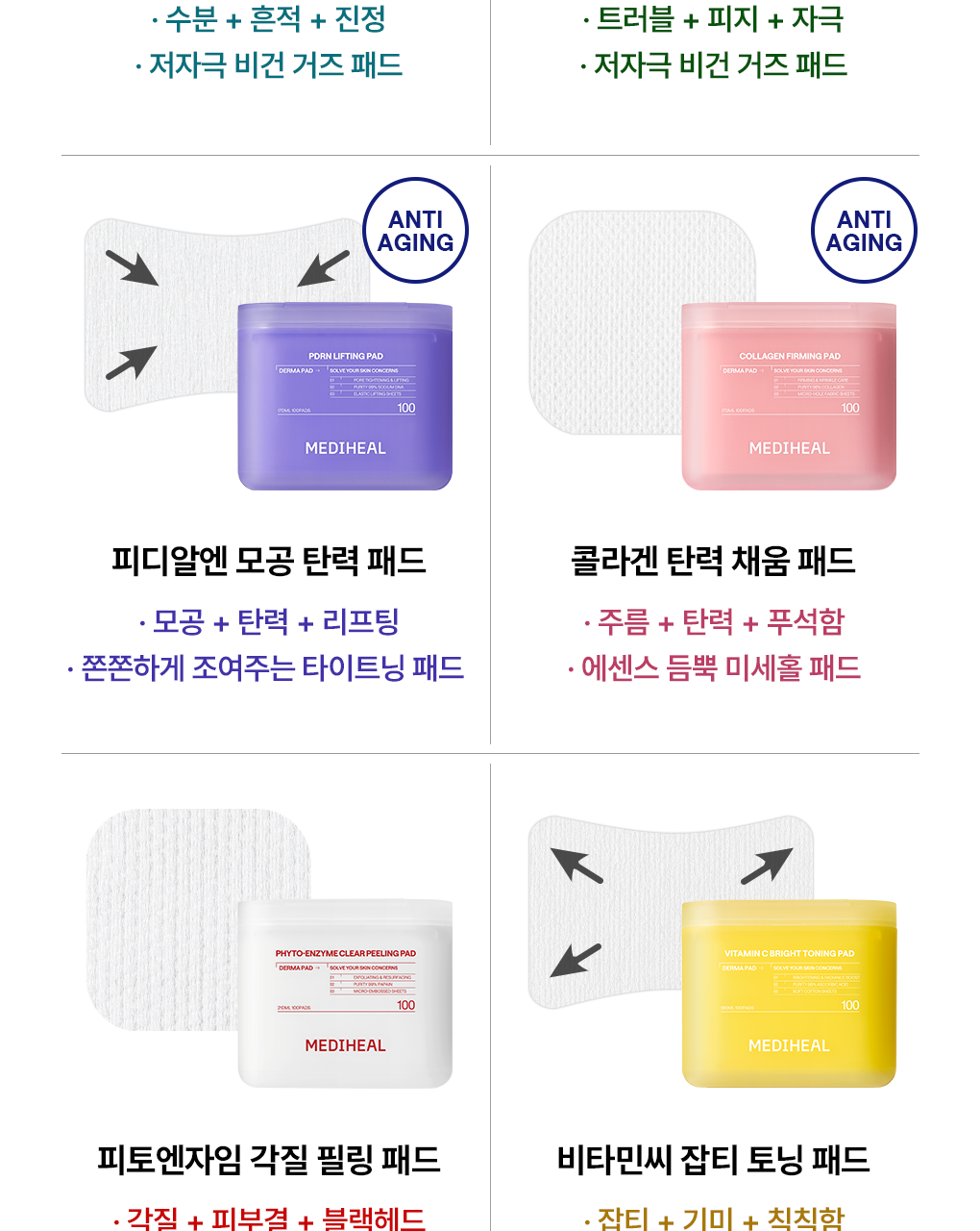 🏆OY 熱賣No.1 💡瑕疵粗糙肌～MEDIHEAL Madecassoside Blemish Pad 積雪草舒緩💡美白去印減暗沉護膚棉片 - 100片