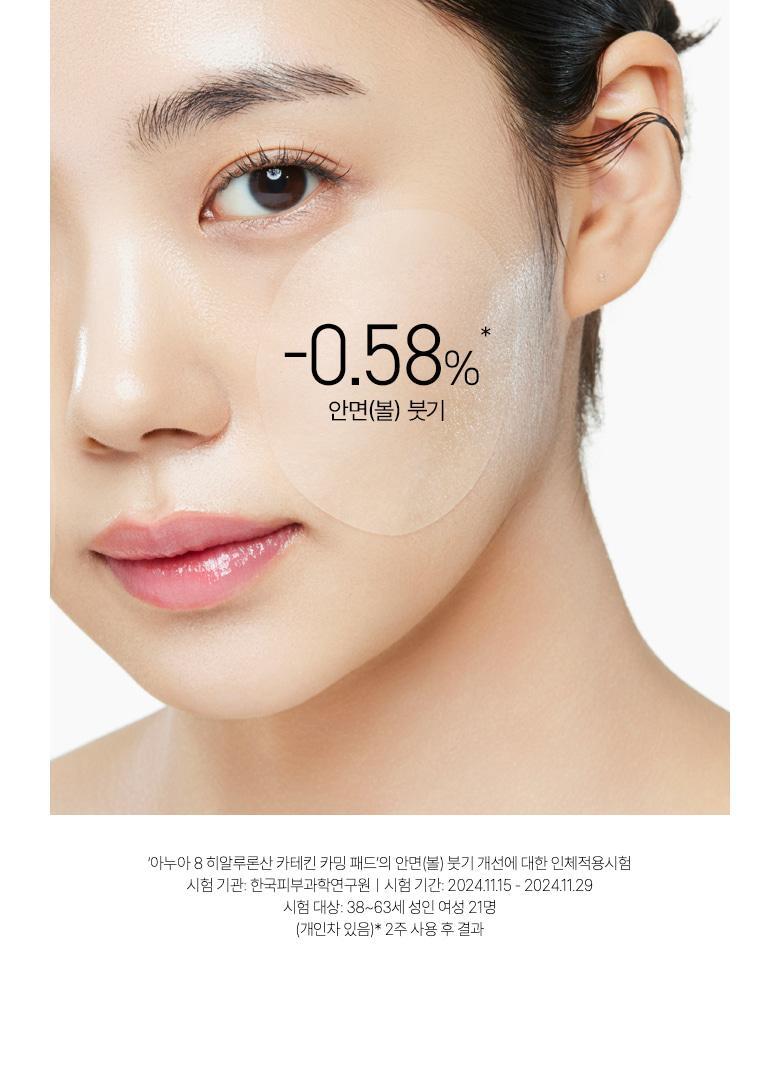 大容量110片～韓國 ANUA 8 Hyaluronic Acid Catechin Calming Pad 綠茶🍵兒茶素 X 8重透明質酸 去浮腫舒緩降溫保濕凝膠果凍爽膚棉片 - 110片裝