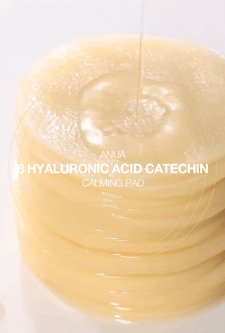 大容量110片～韓國 ANUA 8 Hyaluronic Acid Catechin Calming Pad 綠茶🍵兒茶素 X 8重透明質酸 去浮腫舒緩降溫保濕凝膠果凍爽膚棉片 - 110片裝