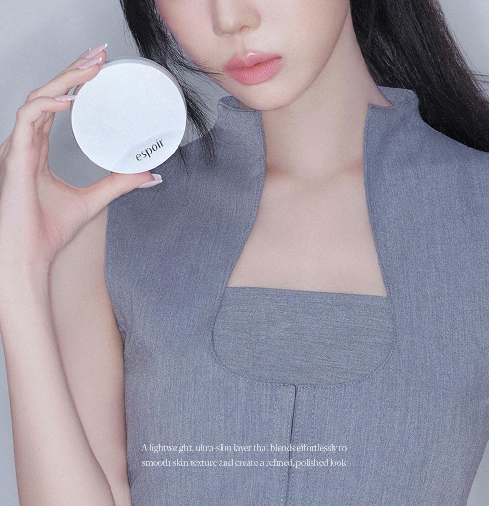 首款完成透氣測試的氣墊~韓國 espoir Silk Skin Layer Cushion Single 超薄層感絲綢半霧面氣墊粉餅SPF42 PA++ - 7色選擇