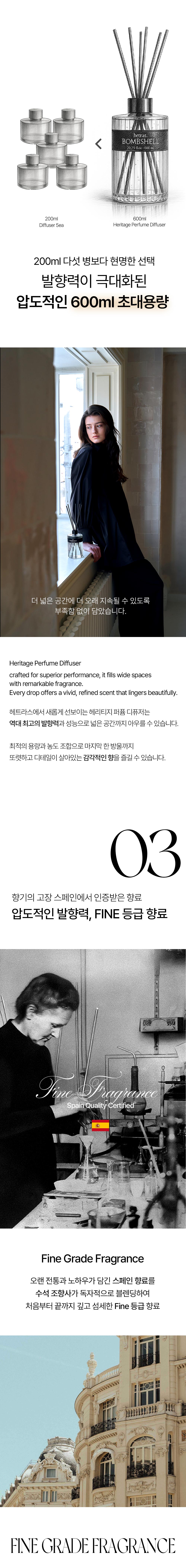 大容量香水擴香~韓國 hetras Heritage Perfume Diffuser 2P Set Heritage系列 西班牙進口香料高端香水擴香瓶(一套2瓶600ml x 2) - 6款香味選擇