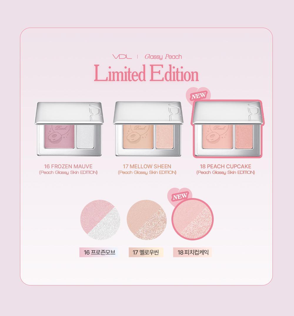 【🍑Olive Young限量SET 】韓國大熱~VDL Cheek Stain Blusher / Blusher Duo VDL 隱沒毛孔胭脂盤/胭脂高光2合1盤+(送雙頭掃 / 粉撲) - 多色選擇