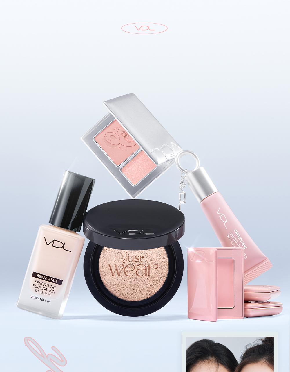 【🍑Olive Young限量SET 】韓國大熱~VDL Cheek Stain Blusher / Blusher Duo VDL 隱沒毛孔胭脂盤/胭脂高光2合1盤+(送雙頭掃 / 粉撲) - 多色選擇