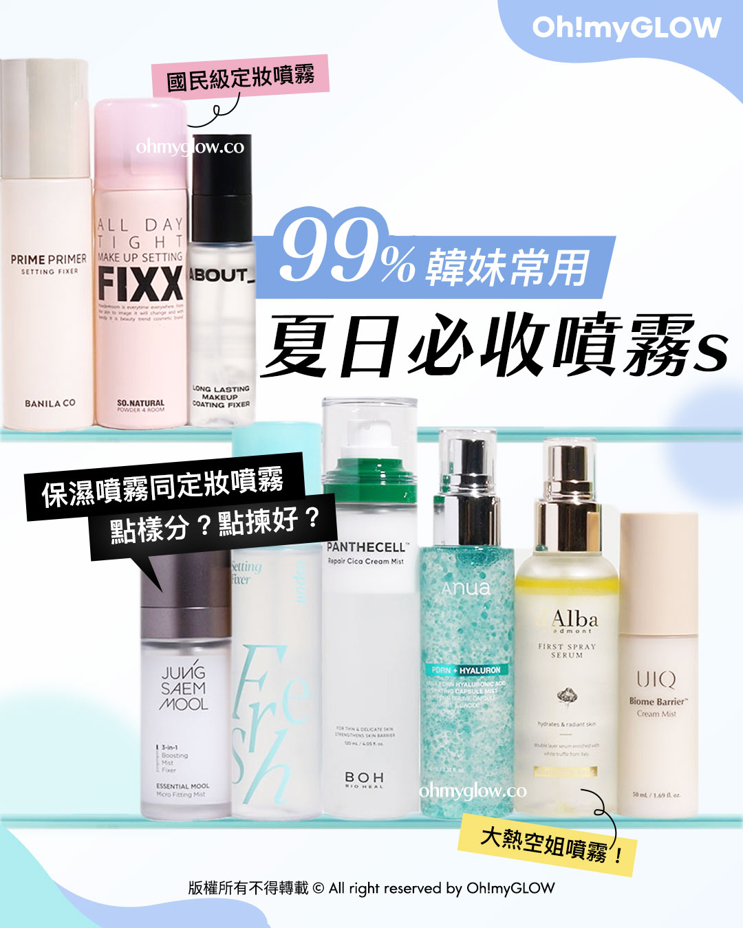 99%韓妹都在用 必備夏日噴霧s 保濕噴霧同定妝噴霧有咩唔同 一文教你睇清噴霧屬性