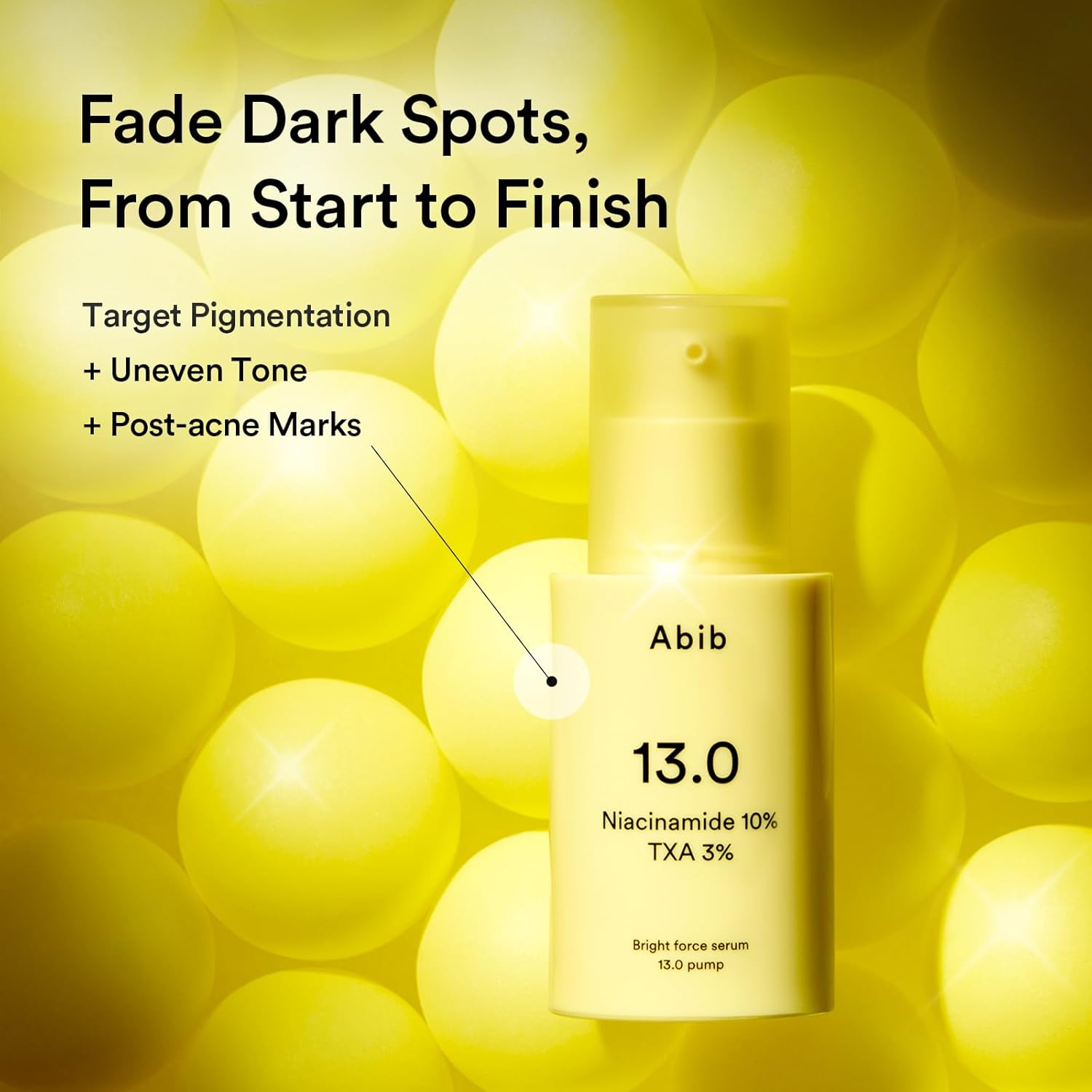 4週淡斑～韓國 ABIB Bright Force Serum 13.0 Pump 10%煙酰胺 X 3%傳明酸 美白亮膚淡瑕淡印精華 - 30ml