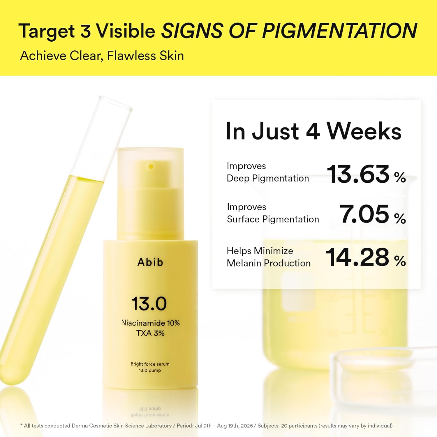 4週淡斑～韓國 ABIB Bright Force Serum 13.0 Pump 10%煙酰胺 X 3%傳明酸 美白亮膚淡瑕淡印精華 - 30ml