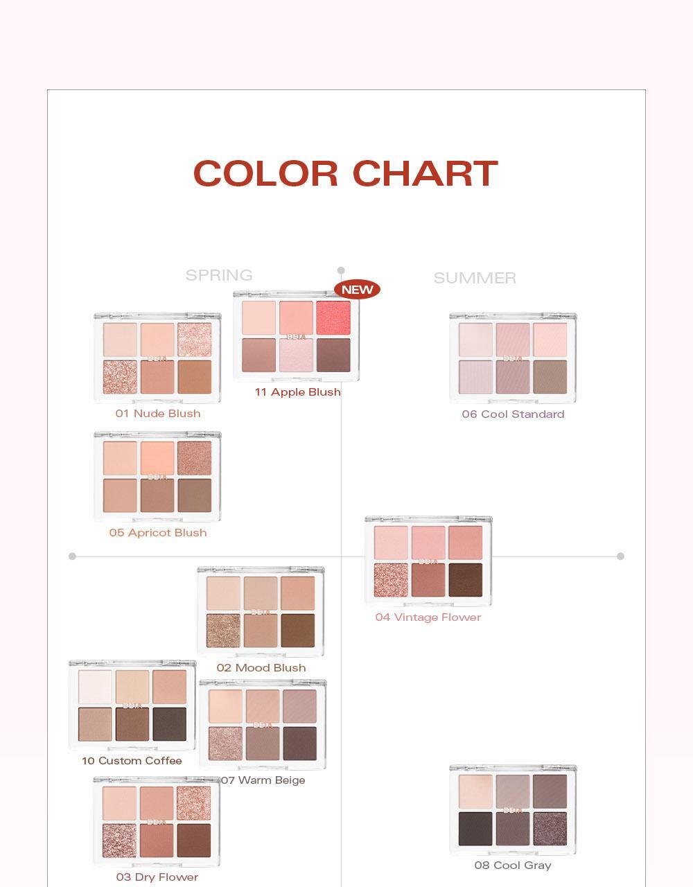 韓國BBIA Ready To Wear Eye Palette 6色眼影盤(#01-11) - 7色選擇