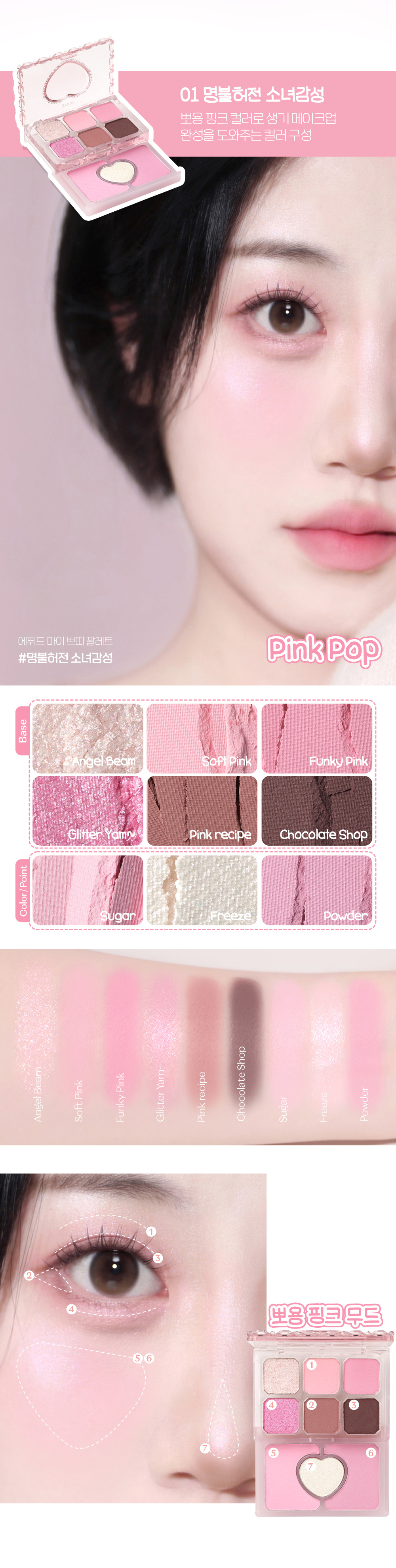 一盤搞掂全妝！雙層綜合盤～韓國 etude My Petite Palette 精巧口袋盤兩層式眼影X胭脂X高光打亮多合1妝容綜合盤(#01-05) - 5色選擇