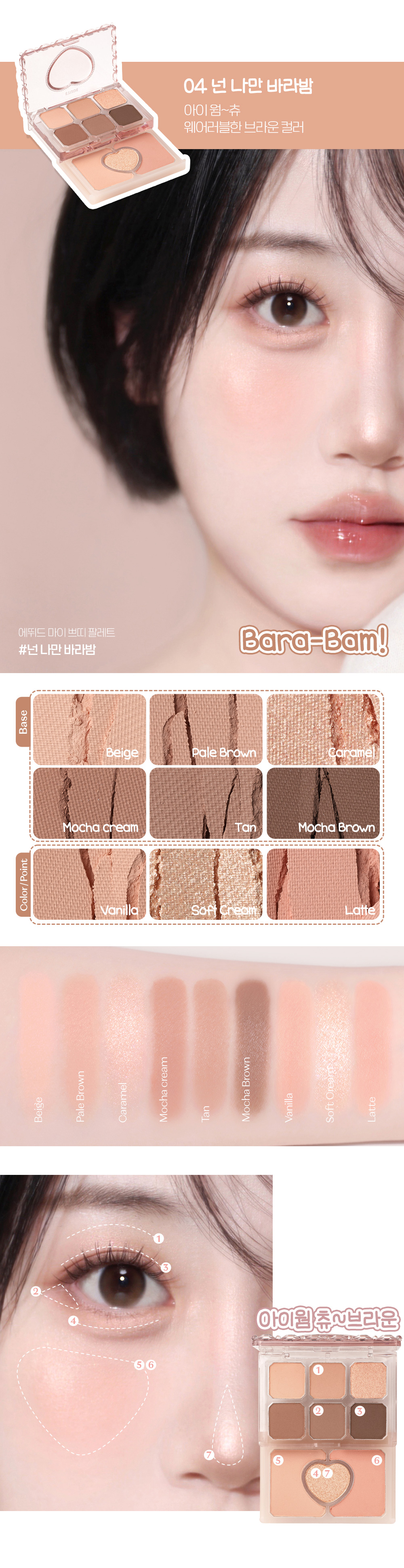 一盤搞掂全妝！雙層綜合盤～韓國 etude My Petite Palette 精巧口袋盤兩層式眼影X胭脂X高光打亮多合1妝容綜合盤(#01-05) - 5色選擇