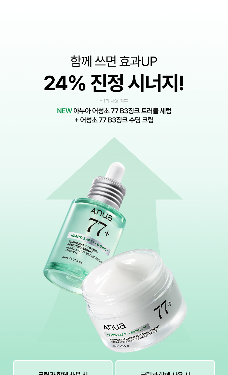 【1+1 OY優惠SET】新升級 針對痘痘肌～ANUA Heartleaf 77 + B3Zinc Soothing Serum 魚腥草X維B3鋅舒緩減紅抗痘修護精華 - 2種選擇