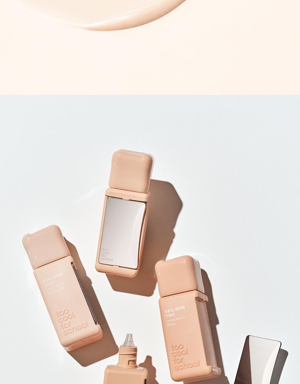 【OY限量SET送粉撲連收納盒】LeoJ美妝達人聯手研發 韓國Too Cool For School Veil Skin Tint 超輕薄空氣感粉底液自帶粉底刮刀 2合1 SPF40 PA+++ - 4色選擇