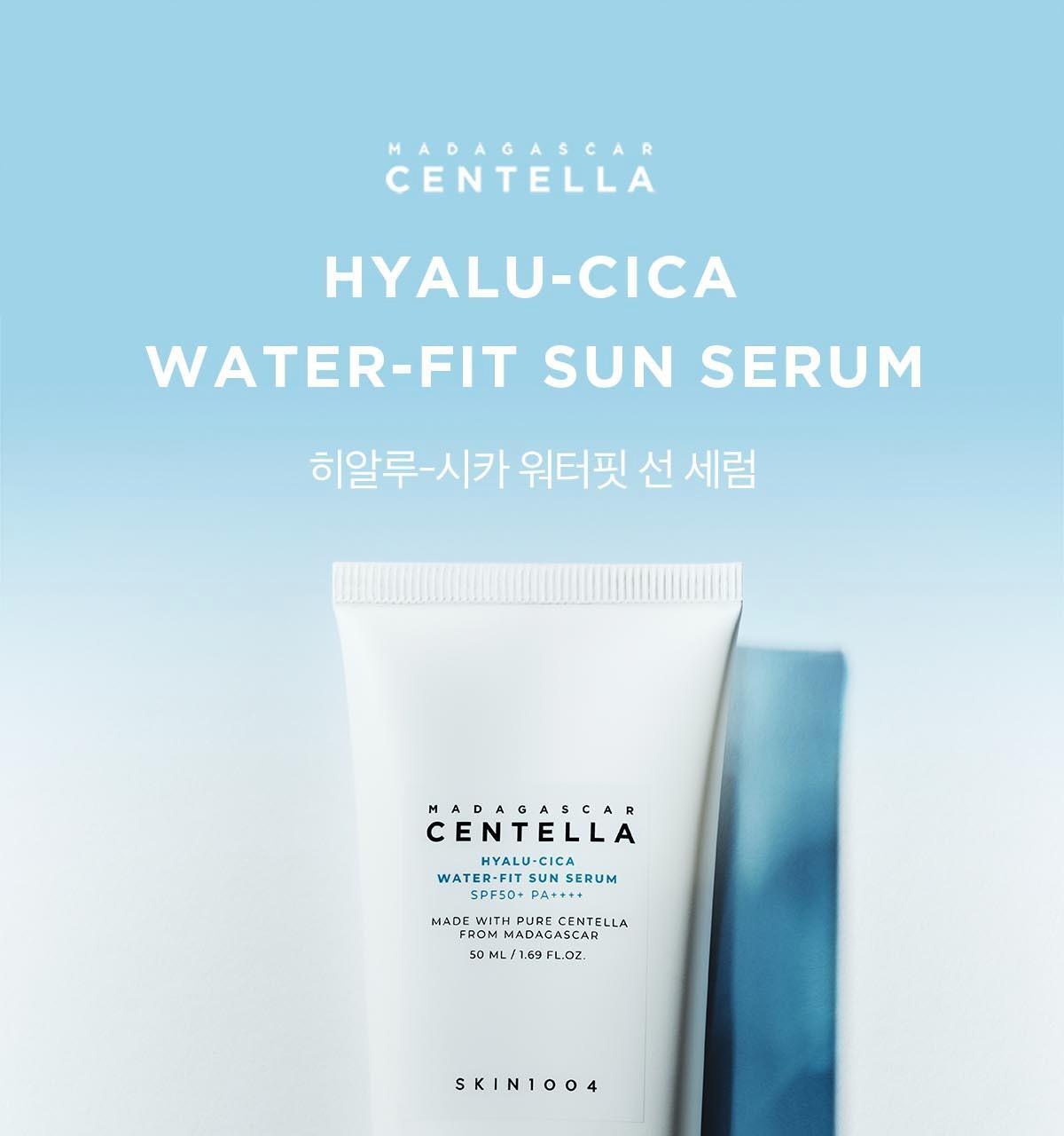 好評口碑防曬 GlowPick🏆 韓國 Skin1004 Madagascar Centella Hyalu-Cica Water-Fit Sun Serum 馬達加斯加積雪草X透明質酸水感防曬精華SPF 50+ PA++++ - 50ml