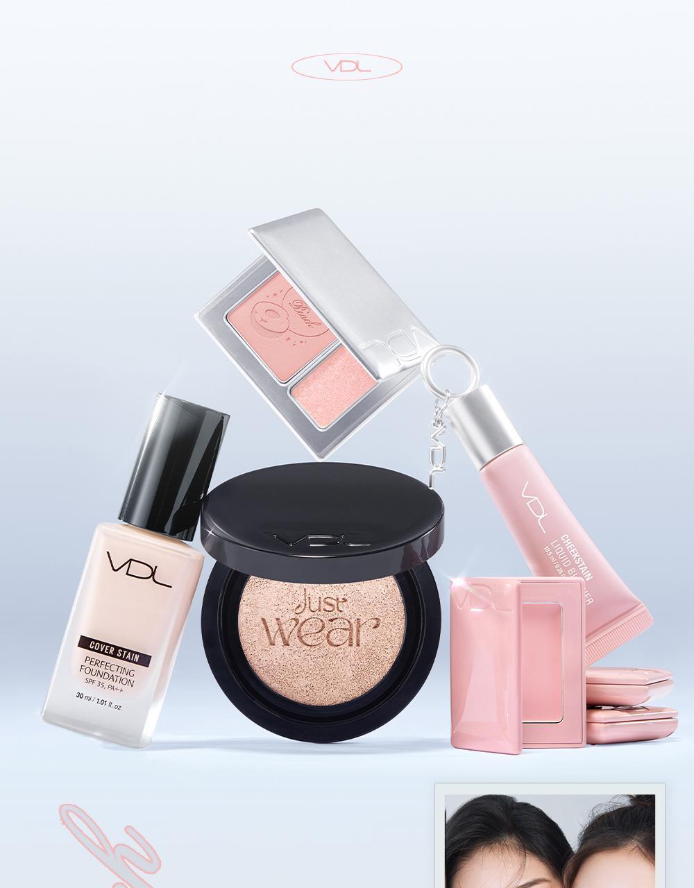 【送胭脂膏+keyring Pouch】韓國 VDL Cover Stain Perfecting Cushion 完美遮瑕柔滑自然霧面氣墊粉底連補充裝SPF35 PA++ - 多色選擇