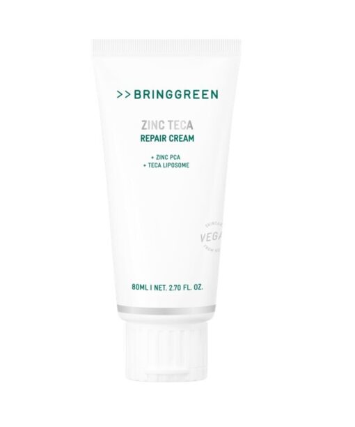 抗痘淡印~韓國 Bring Green Zinc Teca Repair Cream 鋅PCA X TECA 脂質體積雪草鎮靜修復袪痘面霜 - 80ml
