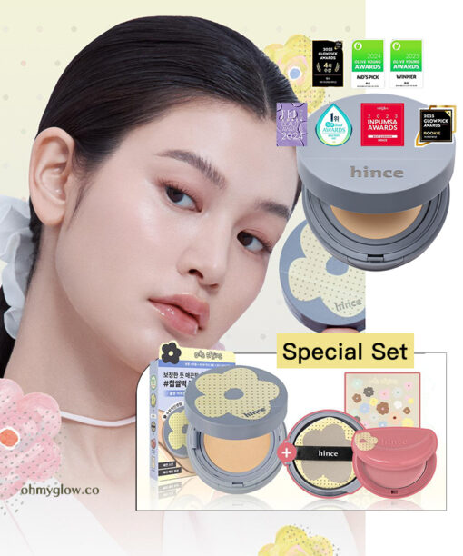 韓國 hince Second Skin Mesh Matte Cushion 原生肌網狀霧感氣墊粉底SPF40 PA++ - 4色選擇