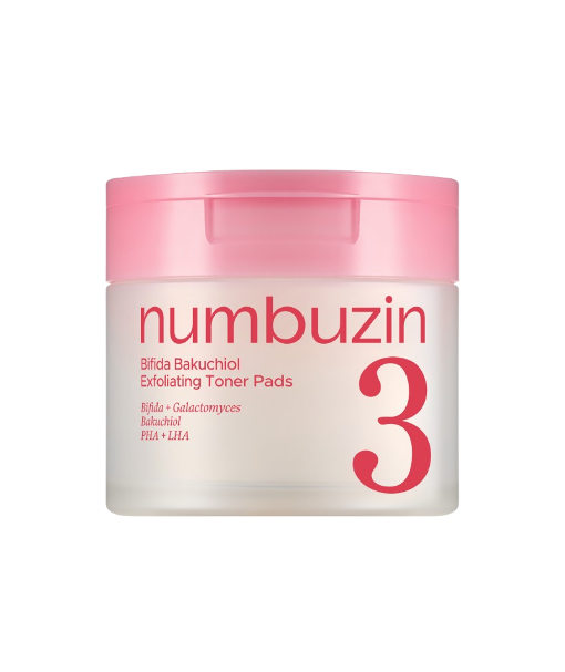 韓國 numbuzin No.3 Bifida Bakuchiol Exfoliating Toner Pads 3號酵母×補骨脂酚溫和去角質毛孔淨化爽膚棉片 - 一盒70片裝