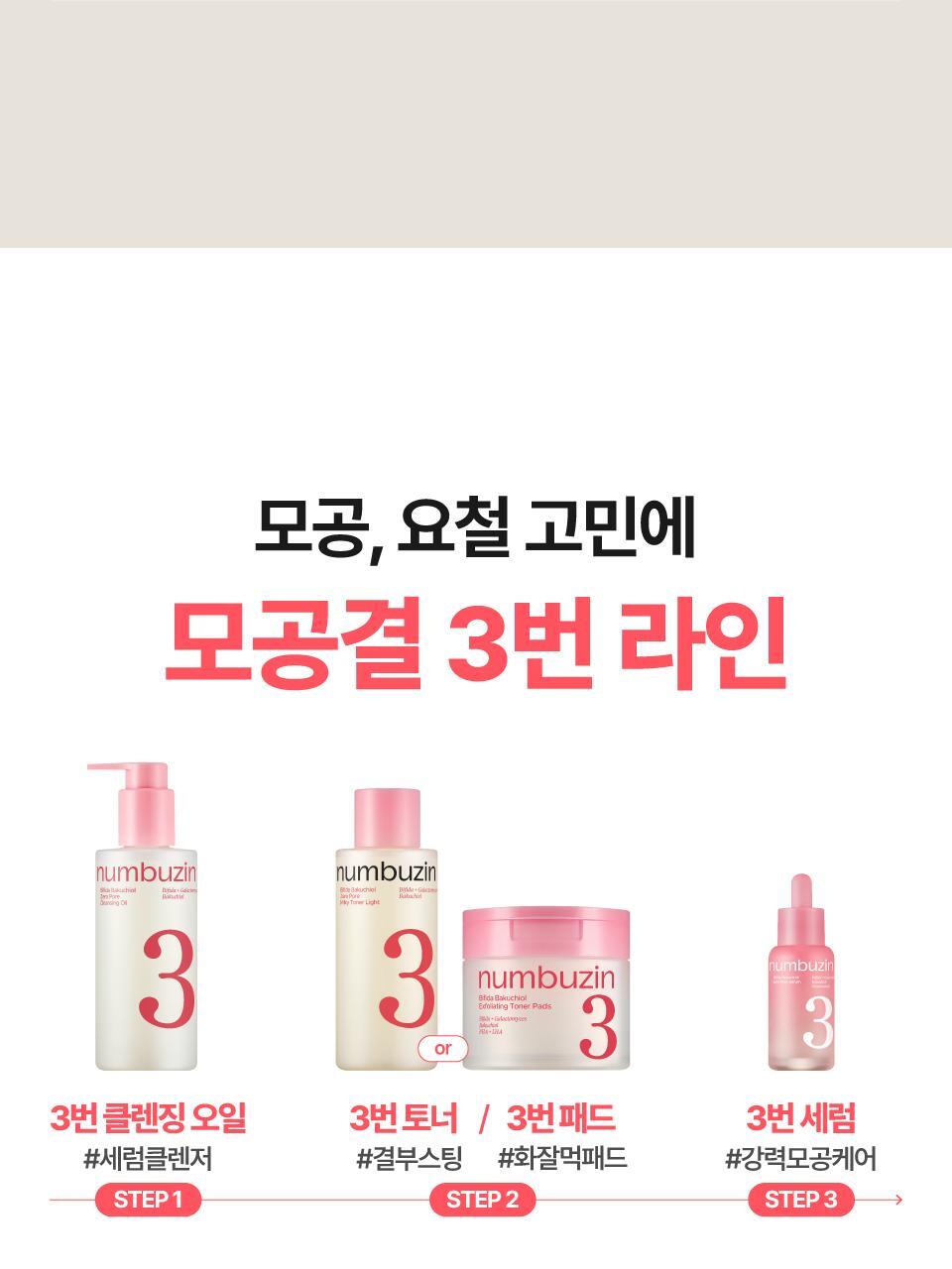 直達肌膚30層 保濕收毛孔Booster~ 韓國 numbuzin No.3 Bifida Bakuchiol Zero Pore Milky Toner Light 半乳糖酵母×雙歧桿菌X補骨脂酚深層保濕收毛孔爽膚水 - 200ml