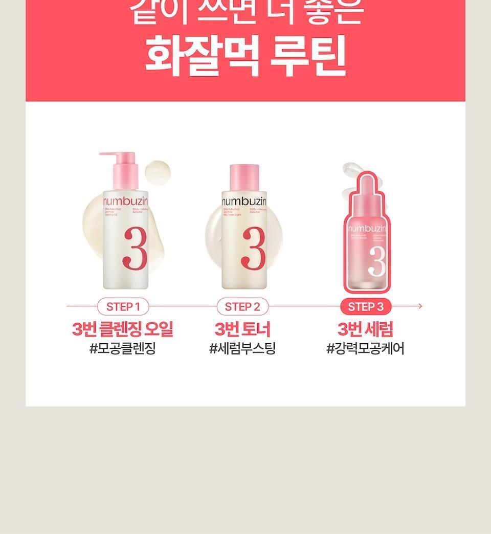 [新升級！] 韓國 numbuzin No.3 Bifida Bakuchiol Zero Pore Serum 半乳糖酵母×雙歧桿菌X補骨脂酚平滑凹凸感零毛孔精華 - 30ml