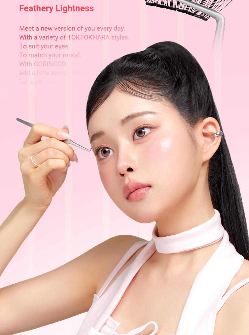 秒速完妝 兩下搞掂!韓國 Coringco TokTok Hara No Glue Half EyeLash 2代免膠2段式假睫毛(Ready/Pure/Anime) - 3款選擇