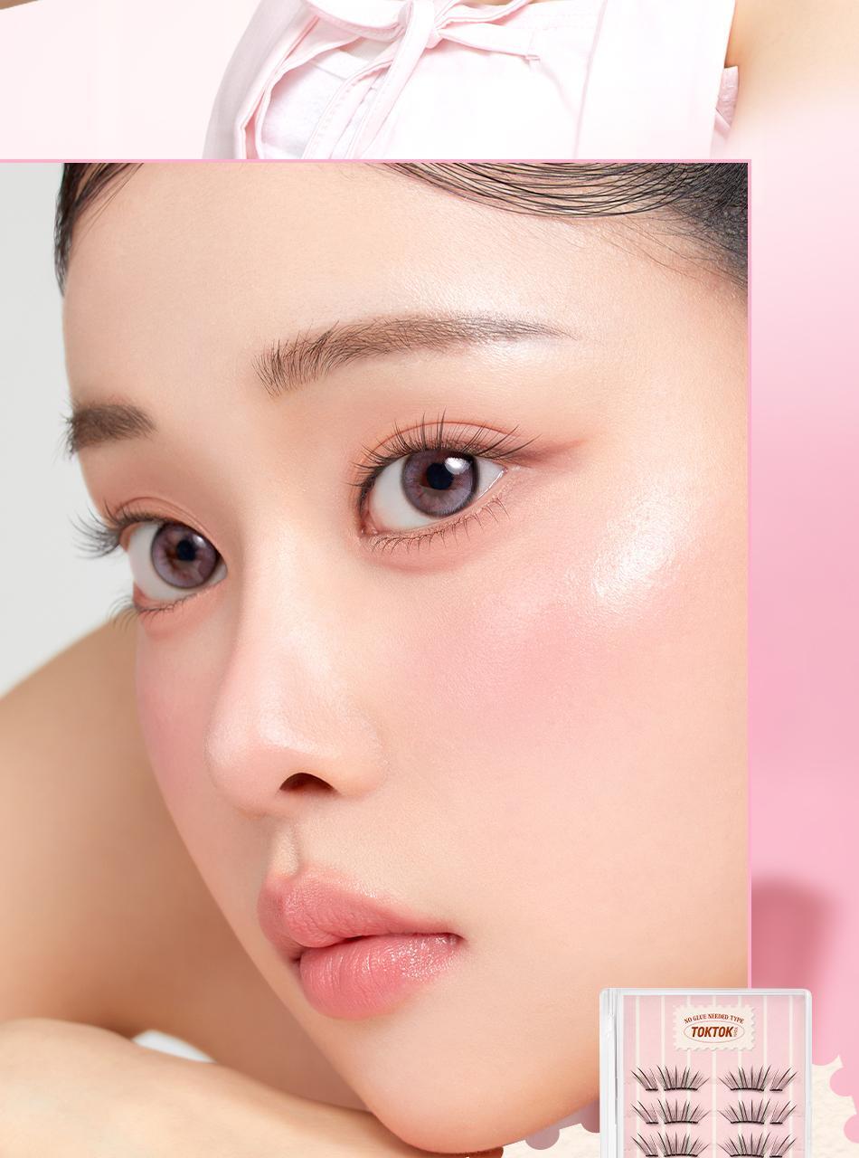 秒速完妝 兩下搞掂!韓國 Coringco TokTok Hara No Glue Half EyeLash 2代免膠2段式假睫毛(Ready/Pure/Anime) - 3款選擇