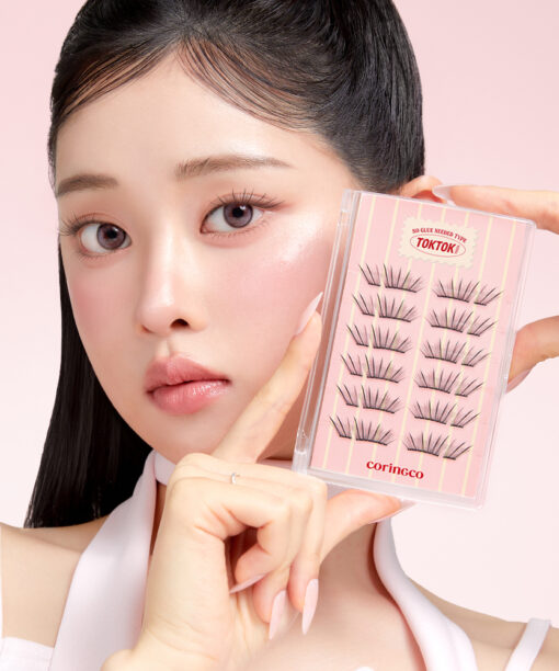 秒速完妝 兩下搞掂！韓國 Coringco TokTok Hara No Glue Half EyeLash 2代免膠2段式假睫毛(Ready/Pure/Anime) - 3款選擇