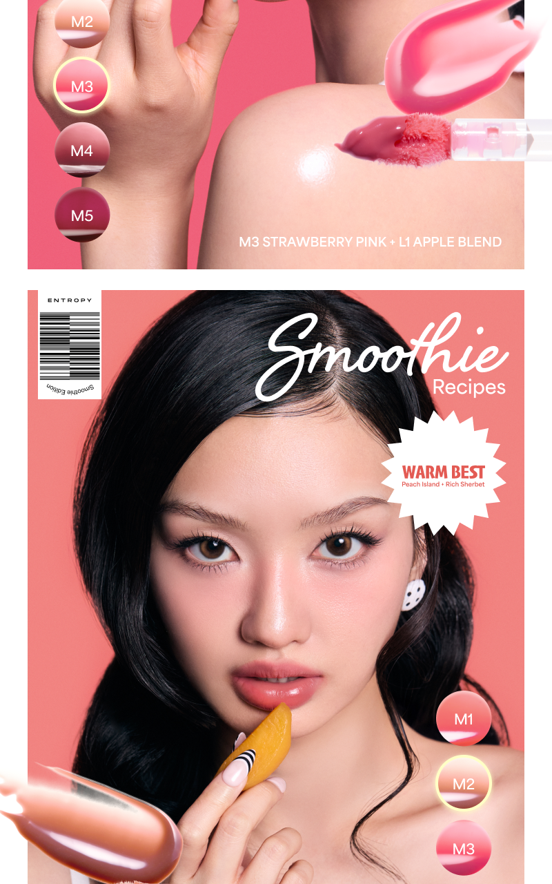 【夏日果汁奶昔Smoothie Edition】韓國小眾品牌 Entropy Charm Tint Juicy光澤迷你鑰匙圈唇彩(M1-M4) - 5色選擇