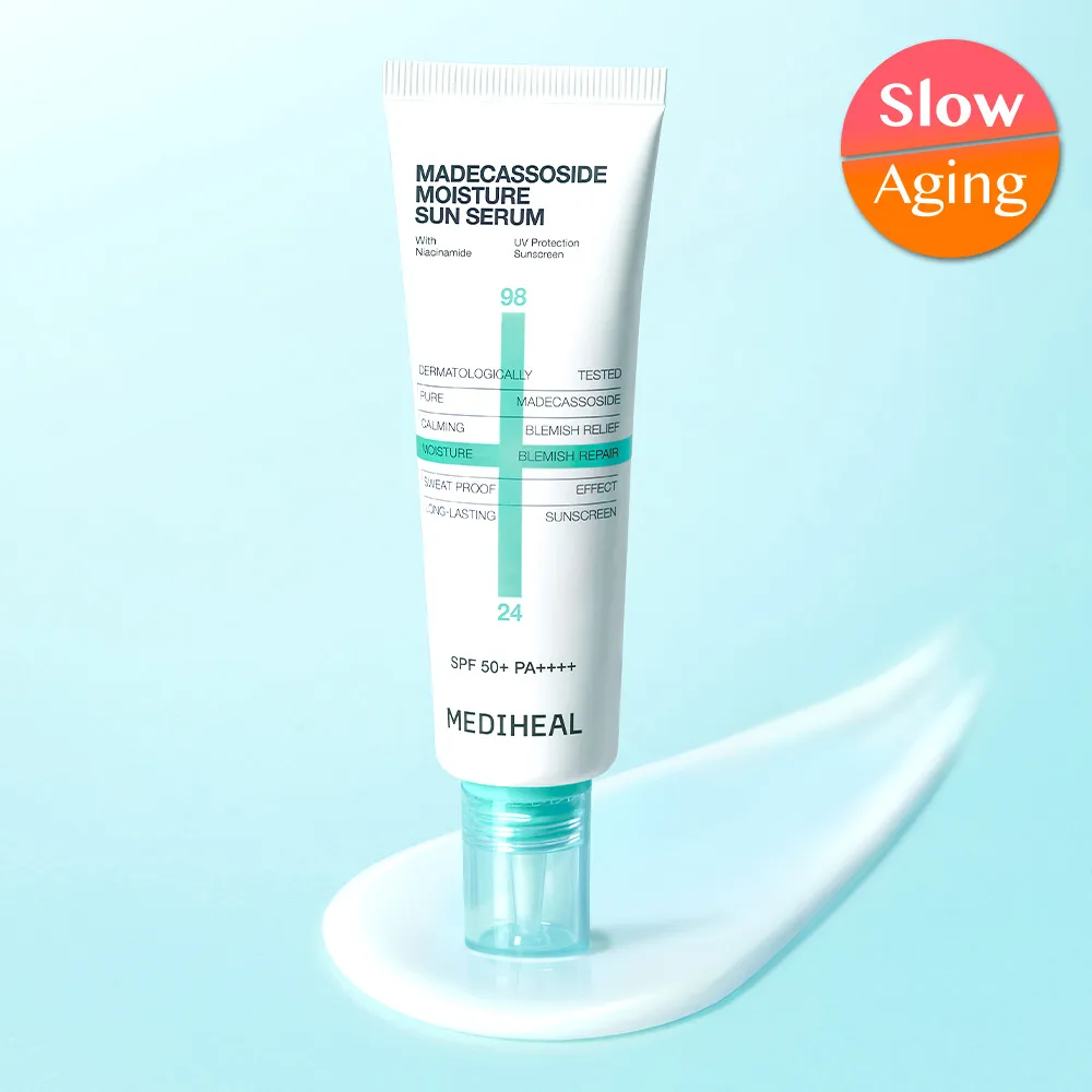 【限量1+1 SET】79%精華成份！MediHeal Madecassoside Moisture Sun Serum 98%純度積雪草保濕舒緩抗汗防曬精華SPF50+ PA++++ - 3款選擇