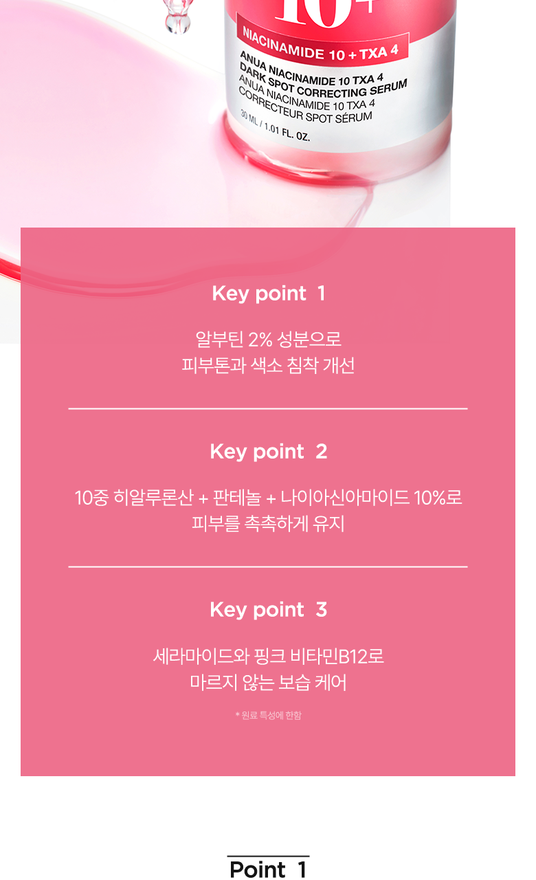 【1+1 OY優惠SET】高濃度美白成份!去瑕疵去暗沉~韓國 ANUA ❤️ Niacinamide 10% + TXA 4% Serum 粉紅熊果素4%傳明酸提亮去斑美白精華 - 30ml