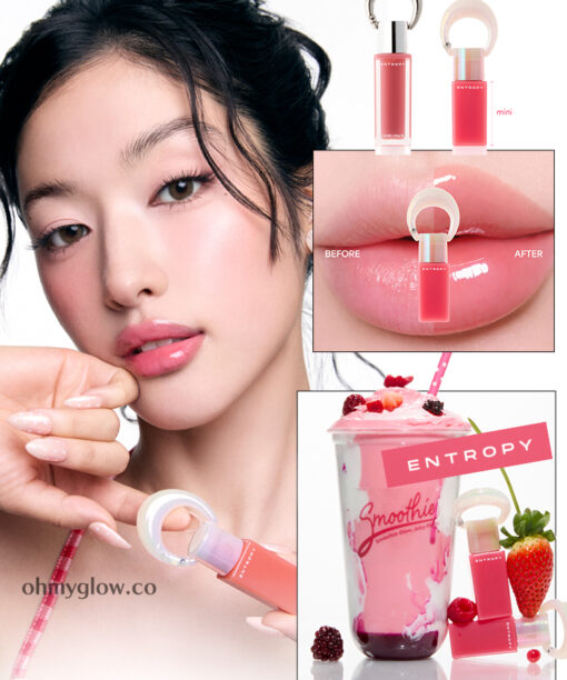 【夏日果汁奶昔Smoothie Edition】韓國小眾品牌 Entropy Charm Tint Juicy光澤迷你鑰匙圈唇彩(M1-M4) - 5色選擇