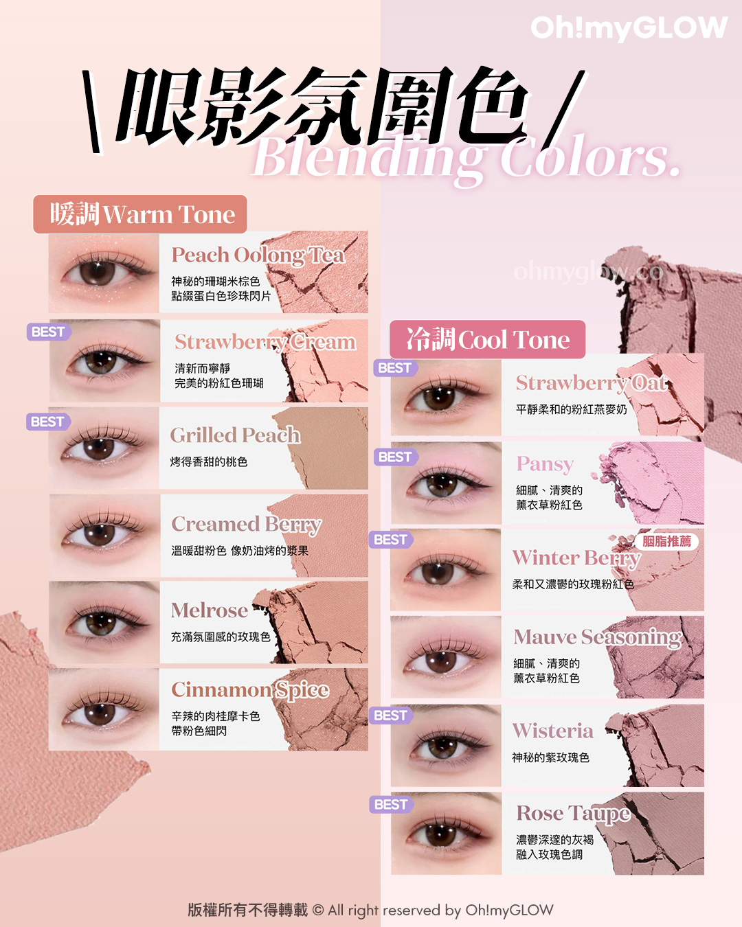 親手打造0廢色人生盤 HOLIKA單色眼影粒粒全系列顏色質地+用途指南 自製你的眼影/遮瑕/胭脂盤 眼影氛圍色 Blending Colors 暖調Warm Tone 冷調Cool Tone