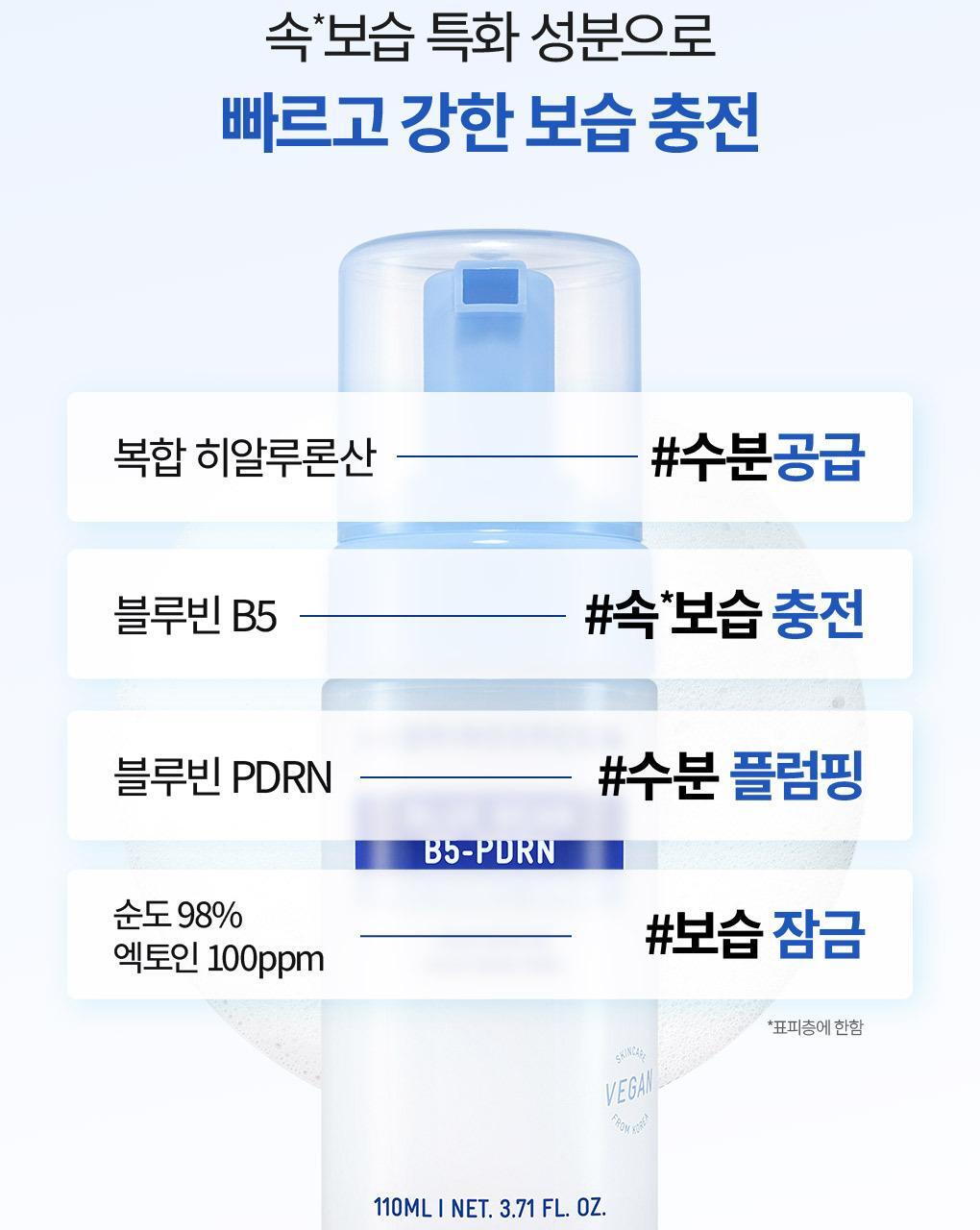 3秒速吸 附送刮刀~韓國 Bring Green Blue Bean B5-PDRN Mild Bubble Serum 青豆B5 X PDRN 溫和保濕微泡泡精華 - 110ml