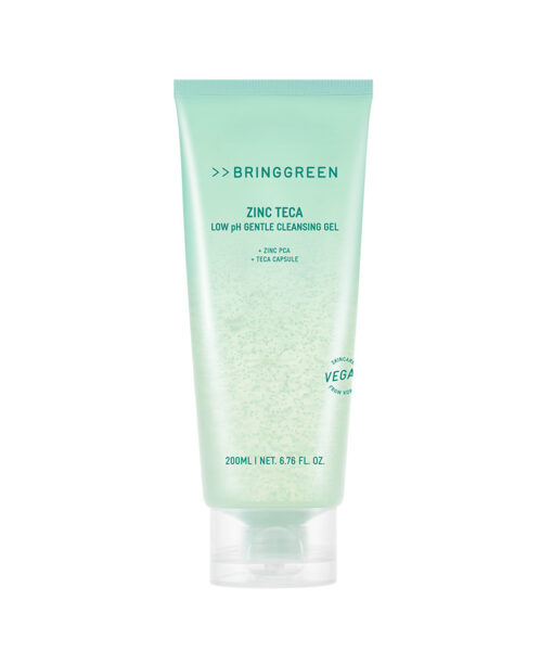 韓國 Bring Green Zinc Teca Low Ph Gentle Cleanser 鋅PCA X 積雪草TECA微囊弱酸性溫和潔面凝膠 - 200ml