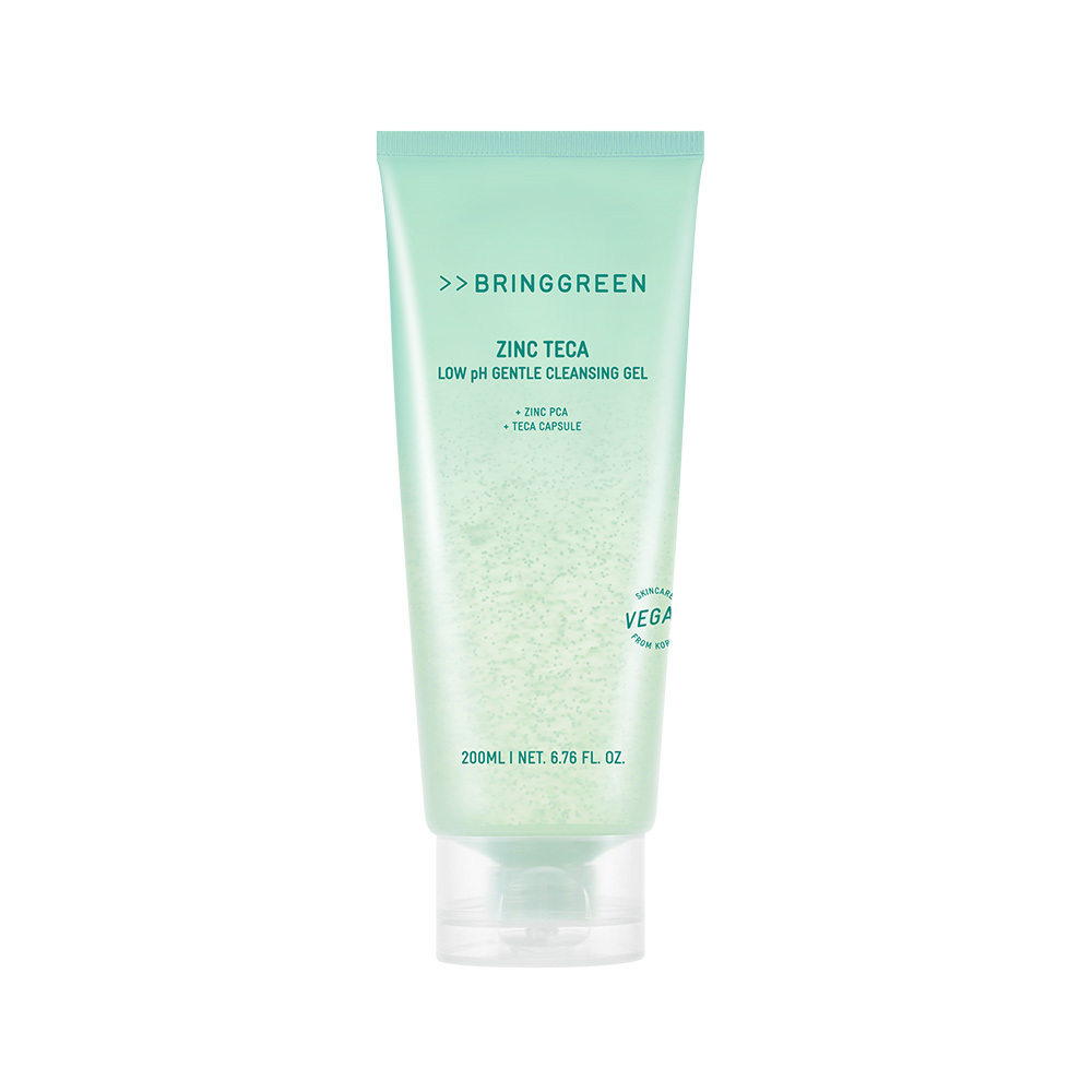 韓國 Bring Green Zinc Teca Low Ph Gentle Cleanser 鋅PCA X 積雪草TECA微囊弱酸性溫和潔面凝膠 - 200ml