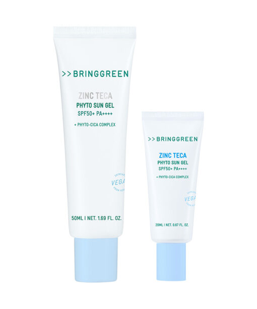 【加送20ml旅行裝】Bring Green Zinc Teca Phyto Sun Gel SFP50+ PA++++ 鋅PCA X 積雪草TECA修護水感防曬啫喱 - 50ml