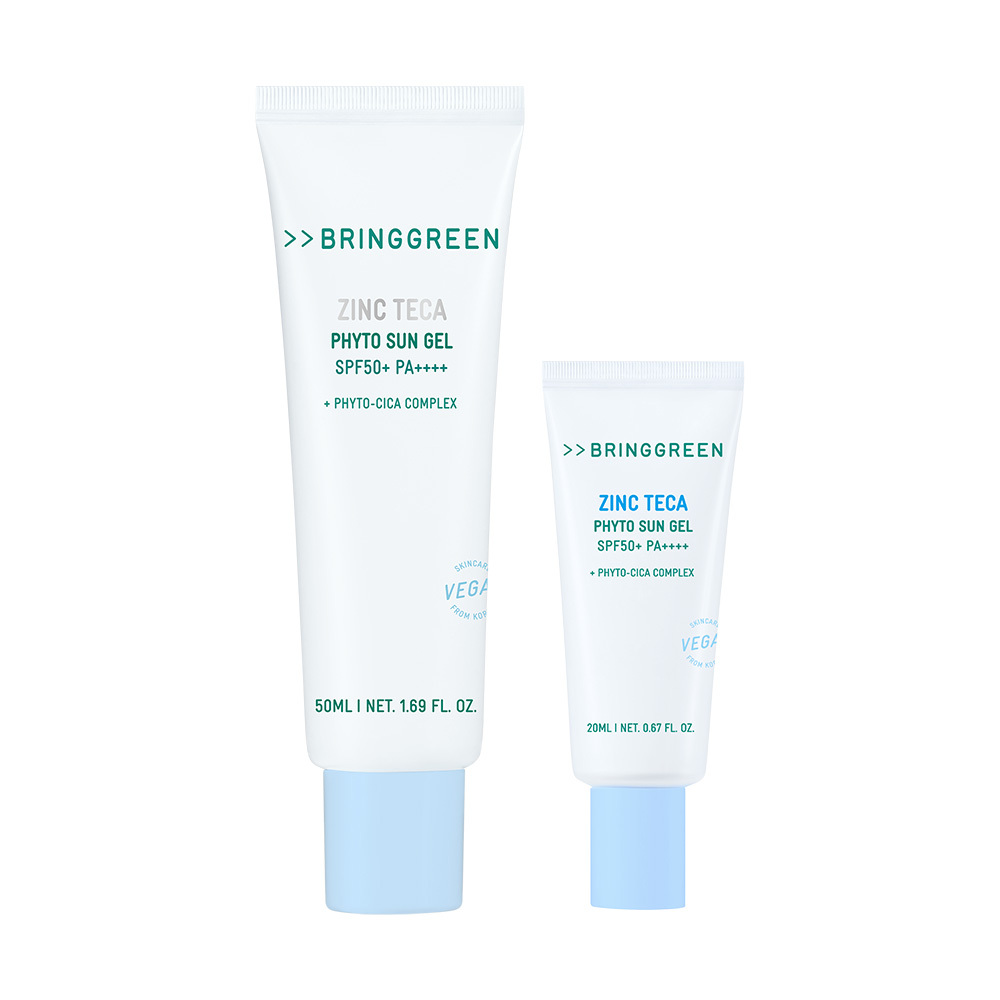 【加送20ml旅行裝】Bring Green Zinc Teca Phyto Sun Gel SFP50+ PA++++ 鋅PCA X 積雪草TECA修護水感防曬啫喱 - 50ml