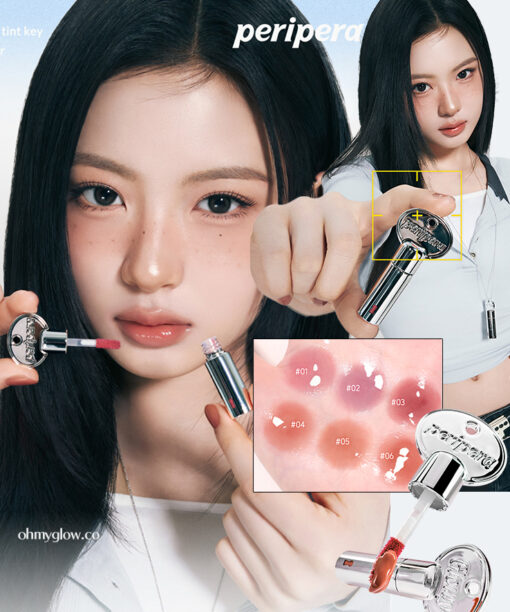 韓國 peripera Mood Glowy Tint Key 鎖匙造型匙掛飾物迷你冰糖玻璃水光唇釉 (#01-06) - 6色選擇