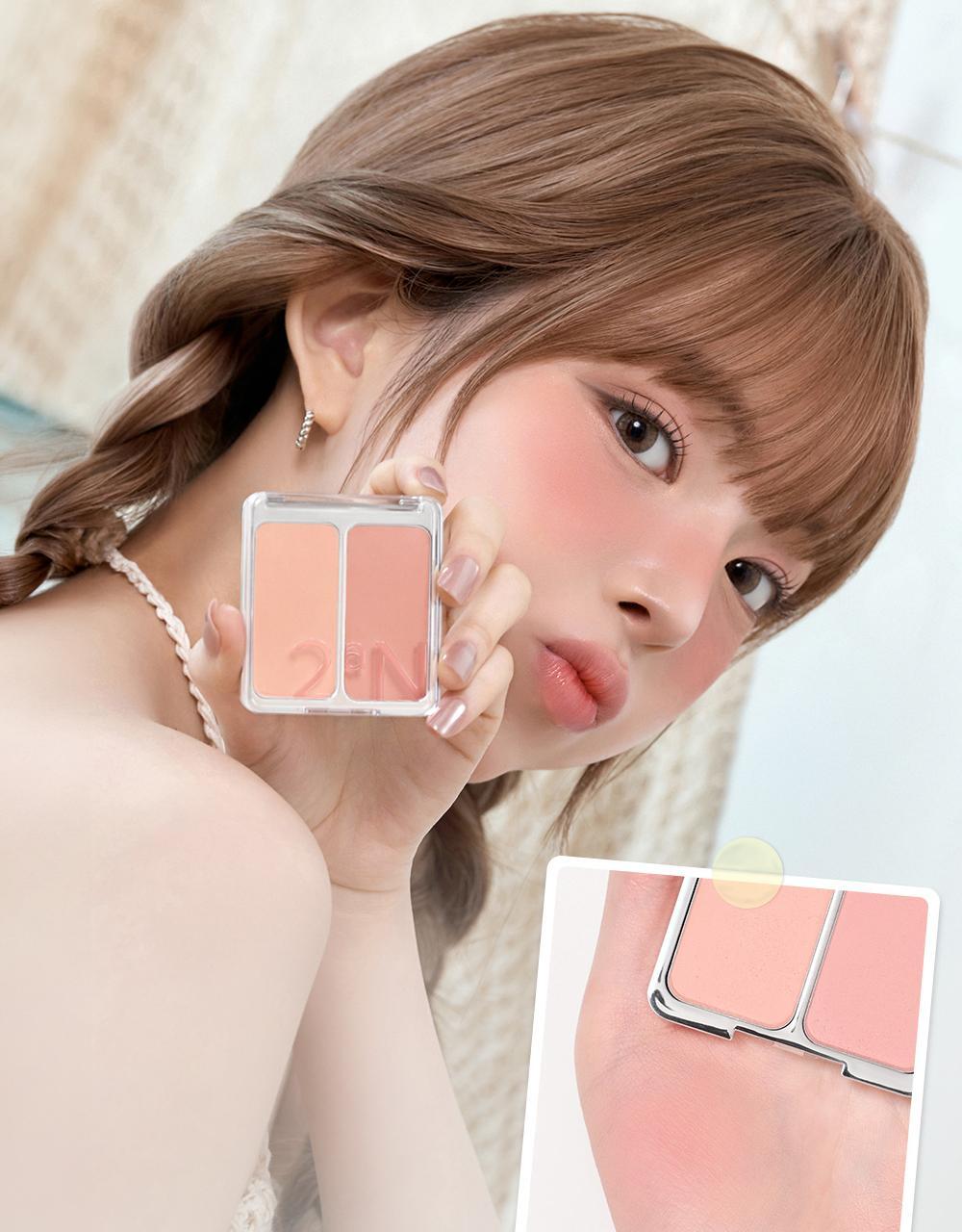 #Soft Blush系列微烘沙感珊瑚色入 🏆GlowPick~韓國 2aN Dual Cheek 雙色水彩胭脂盤(#01-20) - 多色選擇